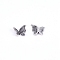 Textured Alloy Cabochons, Nail Art Decoration Accessories for Women, Butterfly, Antique Silver, 10.5x10.5x2.5mm