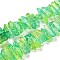 Natural Dyed Quartz Beads Strands, Two Tone Color, Chip, Light Green, 17~27x5~9x7~9mm, Hole: 1mm, about 66pcs/strand, 16.14''(41cm)