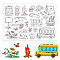 PVC Plastic Stamps, for DIY Scrapbooking, Photo Album Decorative, Cards Making, Stamp Sheets, Travel Themed, 160x110x3mm