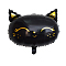 Cat Shape Aluminum Balloon, for Party Festival Home Decorations, Black, 4.4x4.8cm