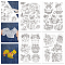 4 Sheets 11.6x8.2 Inch Stick and Stitch Embroidery Patterns, Non-woven Fabrics Water Soluble Embroidery Stabilizers, 297x210mmm