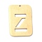 Ion Plating(IP) 304 Stainless Steel Pendants, Rectangle with Alphabet, Hollow, Letter.Z, 32x22x1mm, Hole: 1.5mm