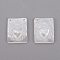 Natural White Shell Mother of Pearl Shell Pendants, Rectangle with Heart, 15.5x11.5x2.2mm, Hole: 0.7mm