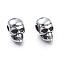 Halloween 304 Stainless Steel European Beads, Large Hole Beads, Skull Head, Antique Silver, 16x9.5x13mm, Hole: 5mm