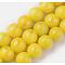 Natural Mashan Jade Beads Strands, with Gold Foil, Dyed, Round, Gold, 6mm, Hole: 1mm, about 70pcs/strand, 15.75 inch(40cm)