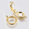 Brass Fold Over Magnetic Clasps KK-G338-01G-2