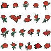 22Pcs Rose Flower Polyester Computerized Embroidery Cloth Iron on Sew on Patches PATC-CJZ0001-01-1