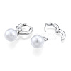 ABS Plastic Pearl Dangle Hoop Earrings EJEW-N011-106P-2