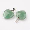 Natural Green Aventurine Pendants G-G956-B02-FF-2