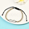 304 Stainless Steel Infinity Link Bracelets BJEW-F534-01GP-01-1
