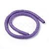 Flat Round Handmade Polymer Clay Beads CLAY-R067-8.0mm-03-3