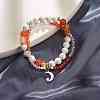 Moon and Star Charm Multi-strand Bracelet BJEW-TA00033-01-2