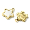 Ion Plating(IP) 304 Stainless Steel Pave Shell Star Charms X-FIND-Z028-26G-2