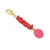 7Pcs Natural Freshwater Shell Chips & Smiling Face Alloy Enamel Pendant Decorations HJEW-JM04198-01-4