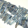 Electroplate Natural Nuggets Quartz Crystal Beads Strands G-O065-03C-1