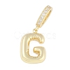 Brass Micro Pave Clear Cubic Zirconia Pendants KK-M289-01G-G-1