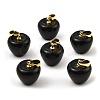 Natural Obsidian Teacher Apple Charms G-Z022-02J-G-1