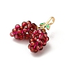 Natural Garnet Round Beaded Grapes Pendants G-A273-01G-2