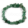Natural Green Aventurine Chips Beaded Stretch Bracelet for Women PW-WG72437-03-5