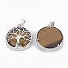 Natural Tiger Eye Pendants G-S292-10E-P-2