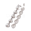 Teardrop Brass Dangle Stud Earrings for Women EJEW-G391-22P-3