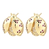 Brass Micro Pave Cubic Zirconia Stud Earrings EJEW-F400-03C-G-2