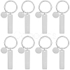 20Pcs 201 Stainless Steel Blank Pendant Keychain KEYC-SC0001-62C-1