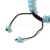 8mm Round Natural Crackle Turquoise  Braided Bead Bracelets BJEW-C067-01B-10-4