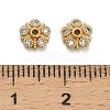 Brass Micro Pave Clear Cubic Zirconia Bead Caps KK-A276-07G-3