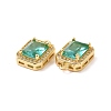 Octagon Rectangle Brass Micro Pave Cubic Zirconia Charms KK-G435-28G-01-3