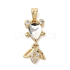 Brass Micro Pave Cubic Zirconia Pendants KK-K375-27G-19-1