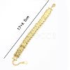 Brass Coin Link Chain Bracelet QR2720-1-4