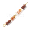 Faceted Round Natural Carnelian & Red Jasper & Potato Natural Cultured Freshwater Pearl Beaded Connector Charms PALLOY-JF03531-01-3