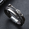 Leather Multi-strand Bracelets PW-WG50386-02-1