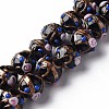 Handmade Gold Sand Lampwork Beads Strands LAMP-T017-05C-1