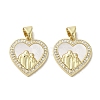 Brass Micro Pave Clear Cubic Zirconia Pendants KK-I708-03B-G-1