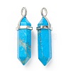 Natural Howlite Pointed Pendants G-M378-01P-A19-2