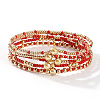 5Pcs Glass Seed Beads & CCB Beads Stretch Bracelets TB4137-3-1