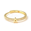 Clear Cubic Zirconia Initial Letter Adjustable Ring RJEW-C052-01G-A-2