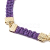 Braided Waxed Polyester Rectangle Link Chain Bracelets BJEW-JB10000-03-3