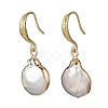 Electroplated Natural Keshi Pearl Dangle Earrings EJEW-JE06709-3