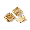 Rack Plating Brass Micro Pave Clear Cubic Zirconia Box Clasps KK-G494-05G-2