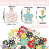 120Pcs 6 Styles Alloy Enamel Pendants ENAM-SC0007-03A-2