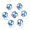 UV Plating Transparent Rainbow Iridescent Acrylic Beads OACR-F004-01C-2