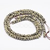 Faceted Natural Dalmatian Jasper Rondelle Beads Strands X-G-K090-03-2