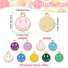 18Pcs 9 Colors Alloy Enamel Charms ENAM-YW0001-97-O-6