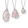 3 Pcs Crystal Stone Cage Pendant Necklaces NJEW-JN04751-01-2