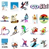 Skiing Theme Waterproof PVC Adhesive Stickers STIC-PW0014-004-4