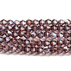 Transparent Electroplate Glass Beads Strands EGLA-A039-T4mm-A05-1