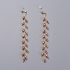 Electroplate Glass Beads Dangle Stud Earrings EJEW-JE03820-03-1